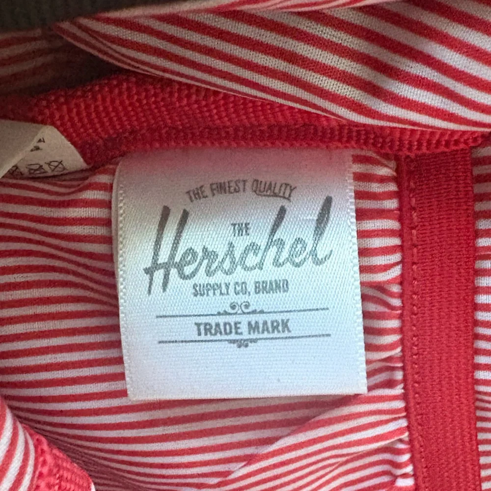 Herschel Backpack Black w/ Multicolor Floral Pattern Striped Lining Front Pocket